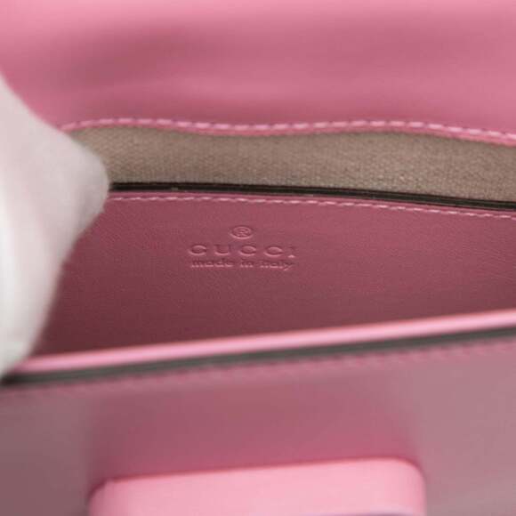 GUCCI Authentic Pink Leather Bamboo Backpack main image 5